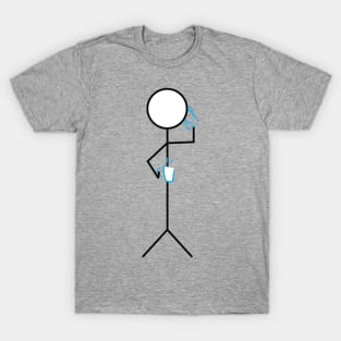 Stick figure holding coffee mug and smartphone T-Shirt